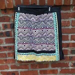 Nanette Lepore Black and White Embellished Pencil Skirt